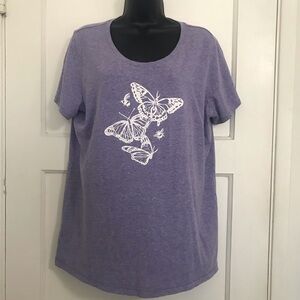 ✔️St John’s Bay Purple Butterfly Women Tee🤍🦋